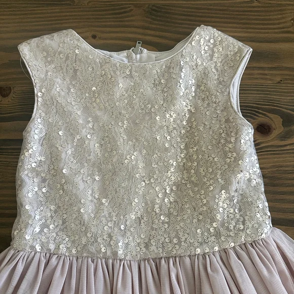 Kids Pippa & Julie Dress Size 5 Silver Pink Sequin Tulle Girls Party Dress - Picture 5 of 5
